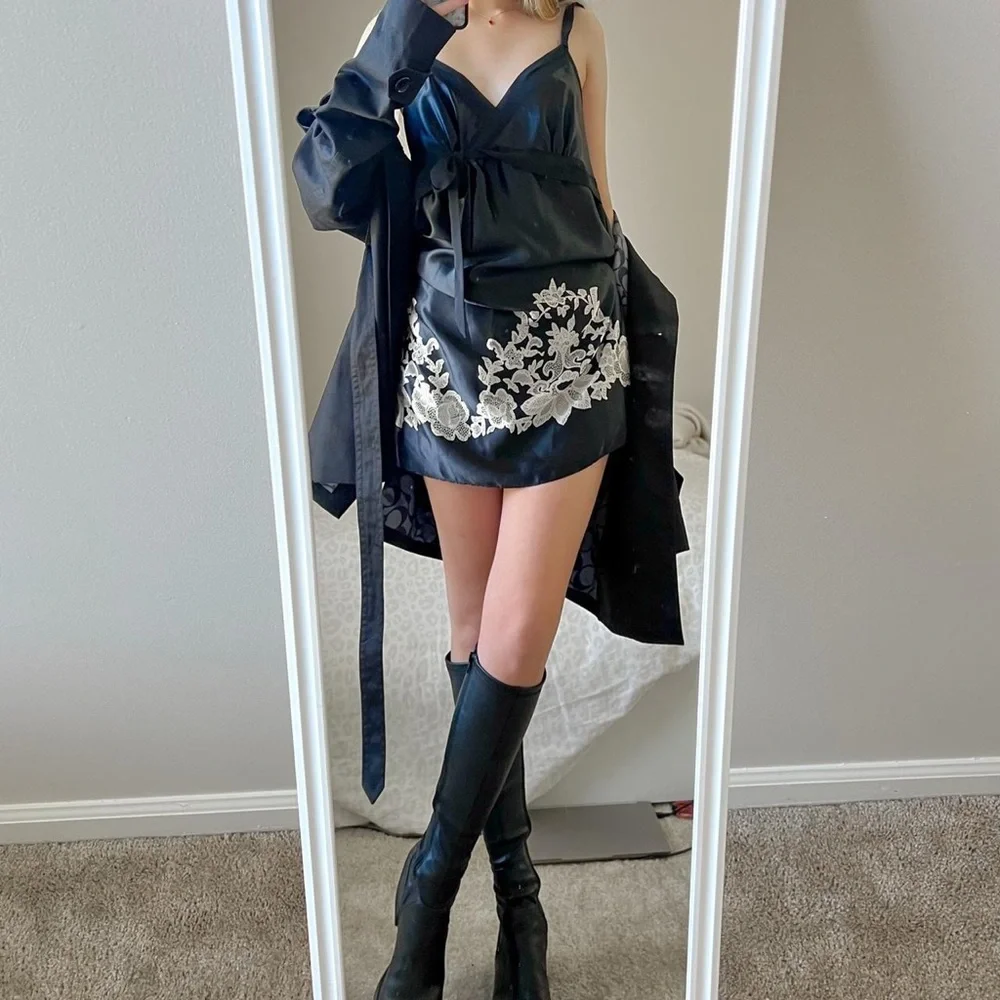 Vintage Black Slip Dress - Picture 2 of 5